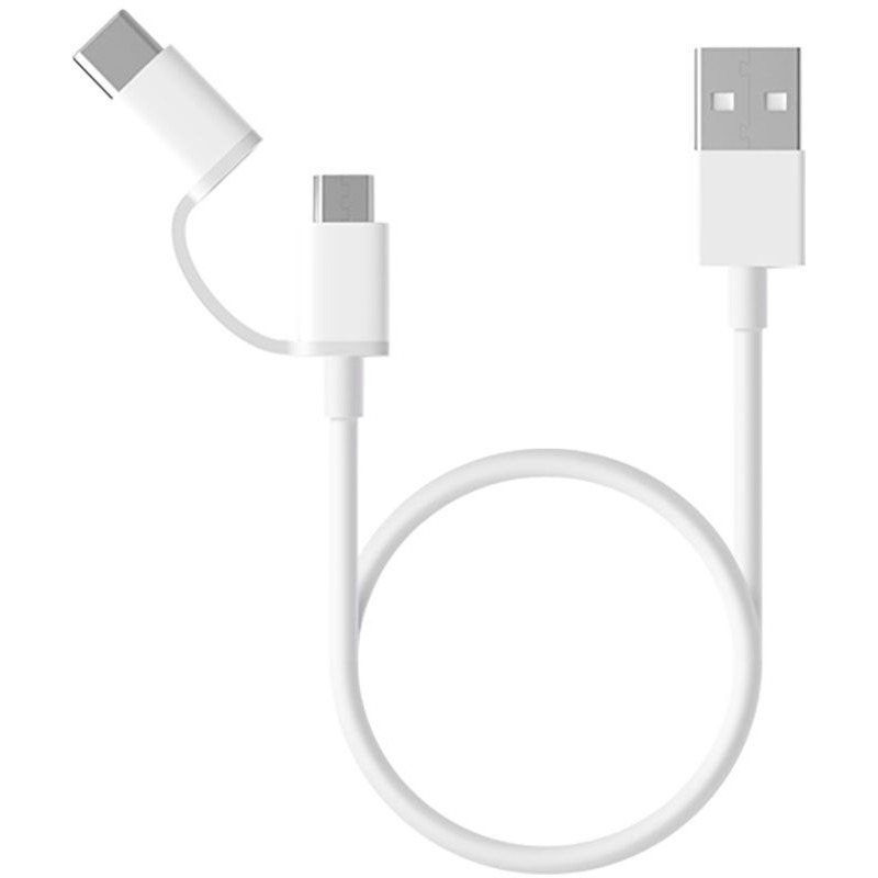 Xiaomi USB cable 2 in 1 Micro USB + Type-C 1m White - ITMag