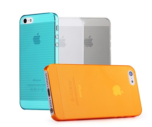 Пластиковая накладка Rock (Texture) Ultra Thin series для Apple iPhone 5/5S (Голубой / Transparent black) - ITMag