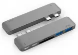 WIWU Adapter H2 USB-C to Dual USB-C+SD+microSD+2xUSB3.0 HUB Gray (6957815504671)