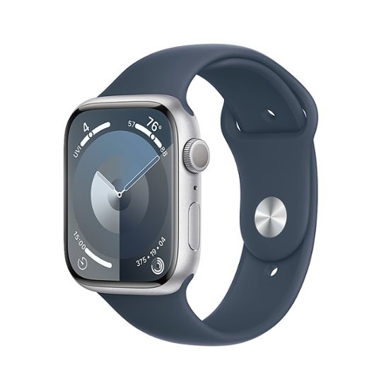 Apple Watch Series 9 GPS 45mm Silver Alu. Case w. Storm Blue S. Band - M/L (MR9E3) - ITMag