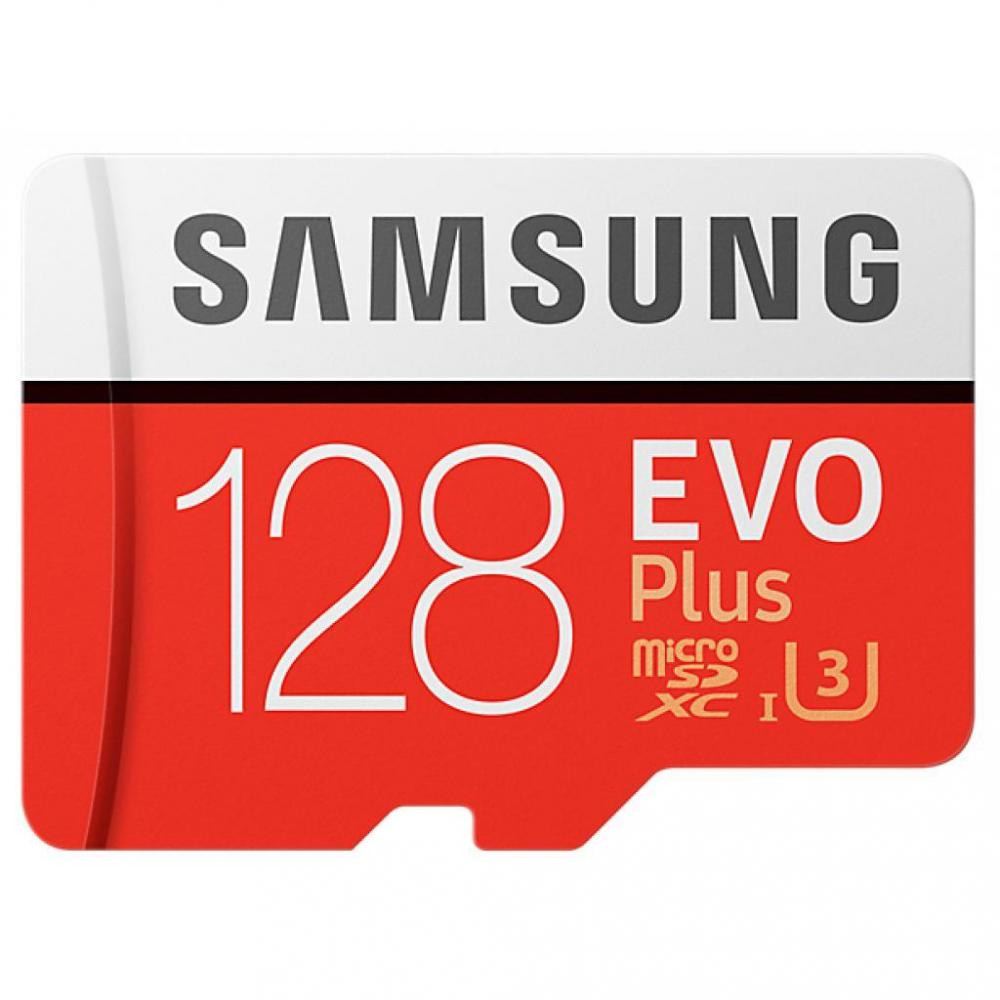 Карта памяти Samsung 128 GB microSDXC Class 10 UHS-I U3 EVO Plus + SD Adapter MB-MC128GA - ITMag
