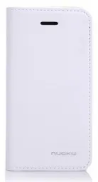 Шкіряний чохол Nuoku Grace (книжка) для Apple iPhone 5/5S/5C (+ плівка) (Білий)