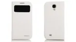Кожаный чехол Nuoku Luxe series (книжка) для Samsung i9500 Galaxy S4 (+ пленка) (Белый)