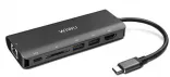 WIWU Adapter H1 Plus USB-C to USB-C+RJ45+HDMI+SD+3xUSB3.0 HUB Gray (6957815504312)