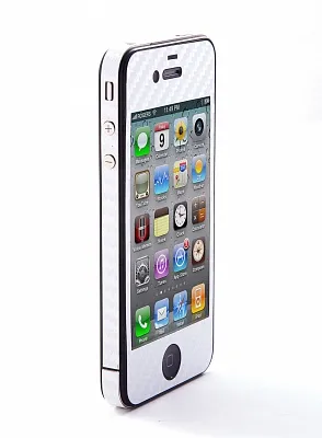 Наклейка защитная EGGO iPhone 4/4S Carbon Fiber White FullBody - ITMag
